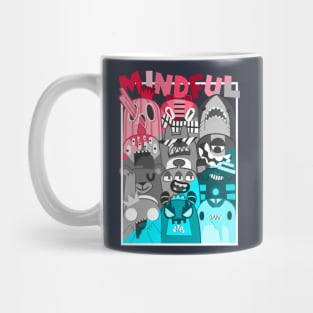 Red Cyan Doodle CHILL ZONE Mug